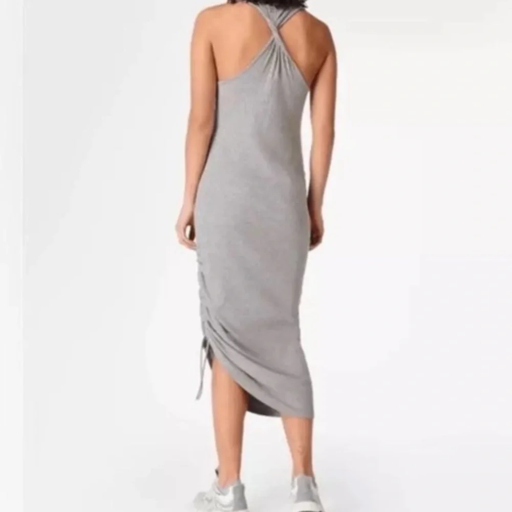 NWT Sweaty Betty‎ Weekend Twist Ribbed Maxi midi dress grey size large - Picture 2 of 13